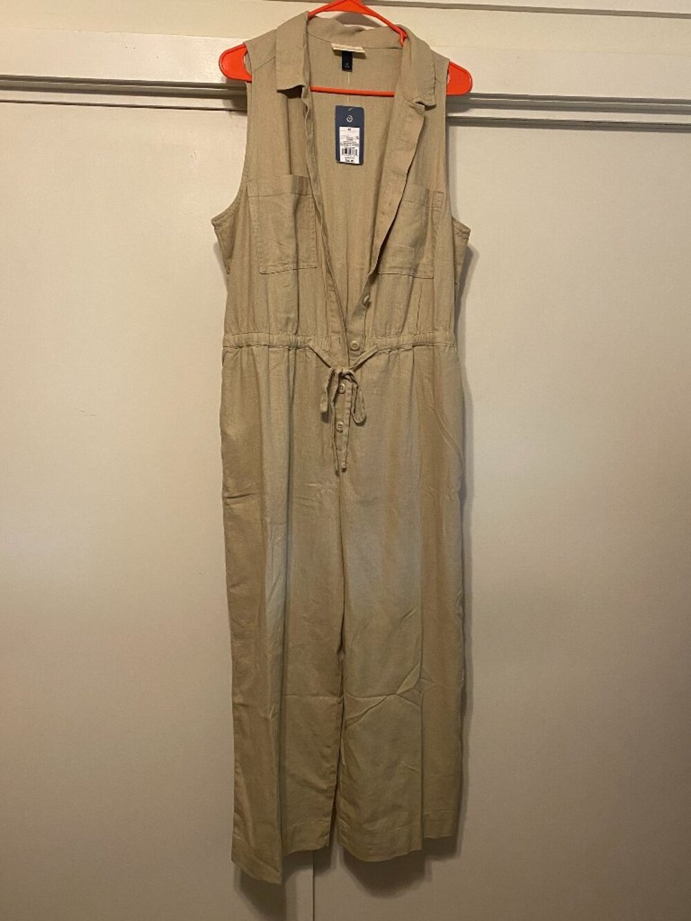 NWT - Universal Thread Goods Co., khaki, sleeveless, jumpsuit, size 16
